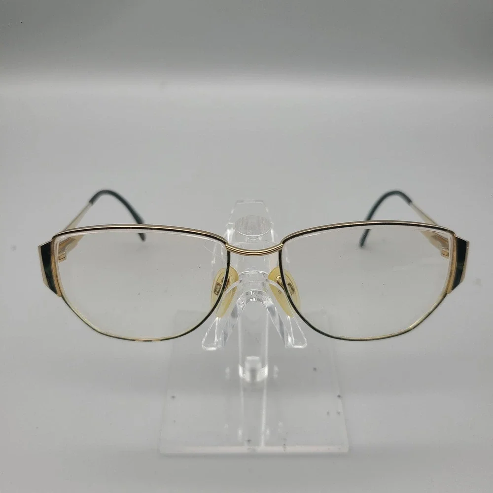 Tura Vintage Gold Green Marbled Eyeglasses Frames MOD 71 56-16 Womens